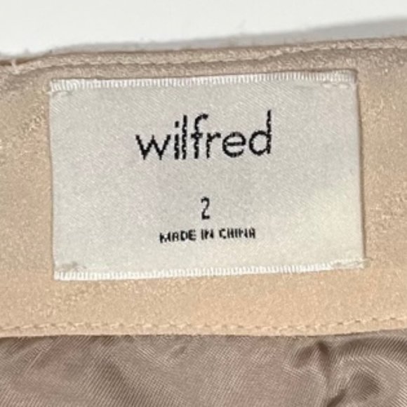 Aritzia Wilfred Wool Wrap-Front Mini Skirt in Camel/Tan Size 2 - Picture 3 of 8
